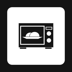 Microwave icon in simple style isolated on white background. Home appliances symbol vector illustration