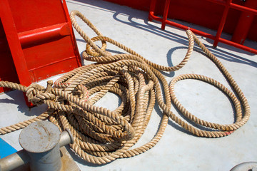 Fototapeta premium Thick ship rope.