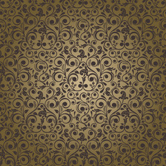 Seamless background of brown color in the style of baroque
