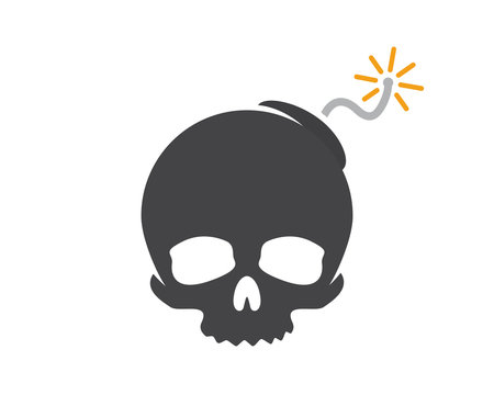 Vector logo design combination of a skull and bomb. Skull and bomb symbol or icon