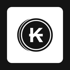 Coins lao kip icon in simple style isolated on white background. Monetary currency symbol vector illustration