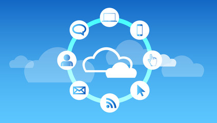 connessione, cloud, internet, nuvola