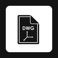 File DWG icon in simple style isolated on white background. Document type symbol vector illustration