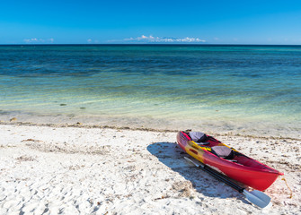 Sea kayak at the lonely Anda white beach of Bohol Islands of Phi