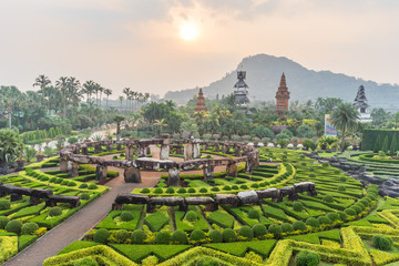 Nong Nooch Tropical Botanical Gardenat sunrise , Pattaya, Thaila