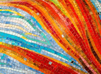 Foto auf Acrylglas Mosaik bunter Glasmosaik-Wandhintergrund