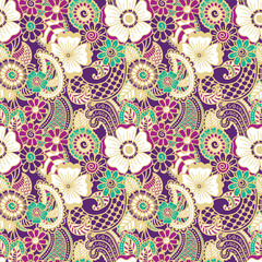 Paisley seamless colorful pattern