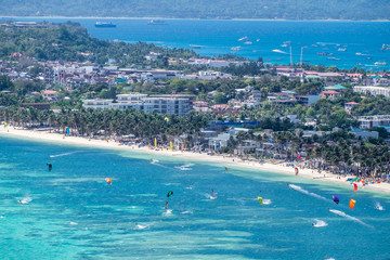 Obraz premium View of Bulabog beach, one of the most sought-after spots for ki