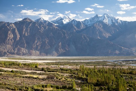 Nubra Valley and Lahakh Range of Himalaya Mountains, Ladakh, Jammu and Kashmir, India
