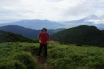 Naklejka premium 箱根駒ヶ岳からの景色 風景 富士山 成人男性 アジア人 