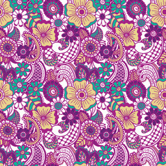 Paisley seamless colorful pattern