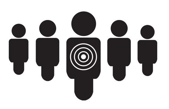Personal targeted consumer marketing flat icon