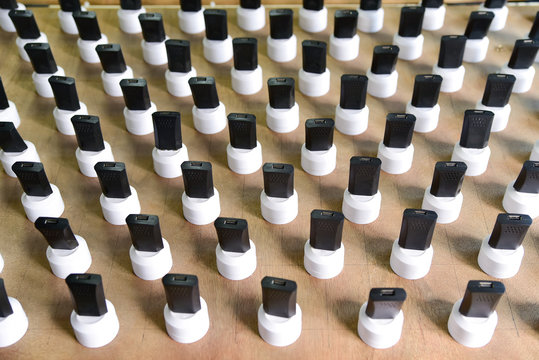 Rows of USB chargers