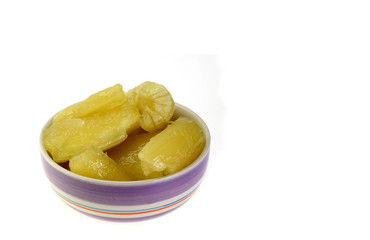 Cassava, sweet cup isolated on white background.