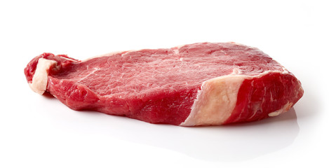 Fresh raw beef steak isolated on white