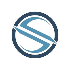 M letter initial in oval logo design