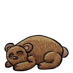 Cute sleeping bear, Vector illustration, on white background.