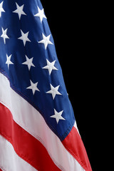 American Flag on a black background