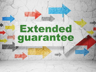 Insurance concept: arrow with Extended Guarantee on grunge wall background