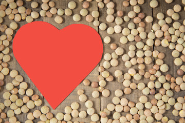 Lentils and beans heart - Lens culinaris