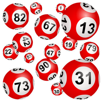 Boules de bingo rouges en groupe 