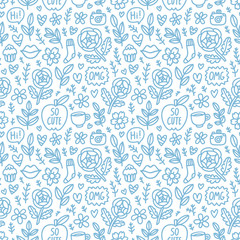Abstract things doodle pattern