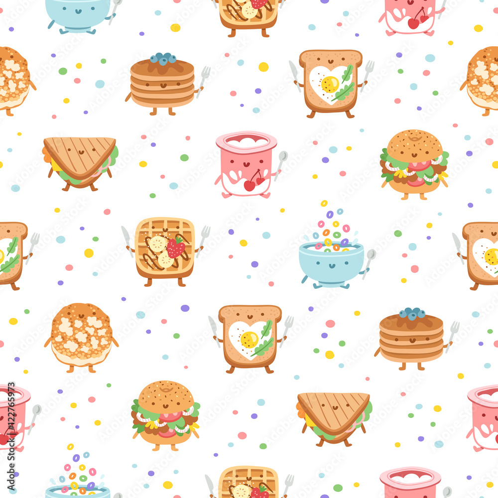 Wall mural best breakfast ever seamless pattern