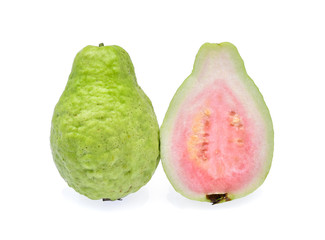 Guava fruit on white background