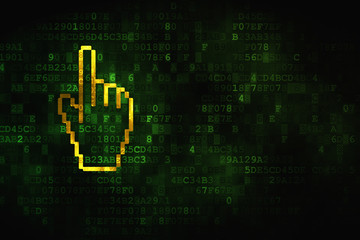 Advertising concept: Mouse Cursor on digital background