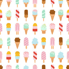 Mixed ice cream repeat pattern