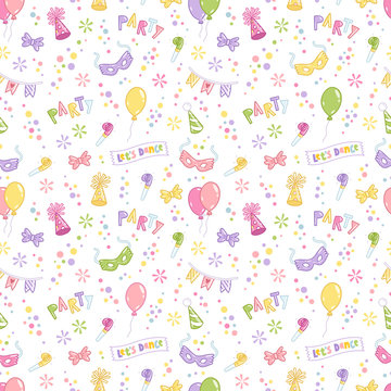 Party accessories seamless pattern