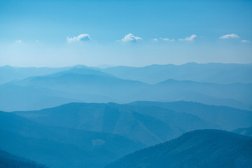 Blue mountains in Ukraine Carpathians
