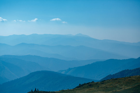 Blue mountains in Ukraine Carpathians © Buyanskyy Production