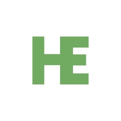 HE letter initial logo design