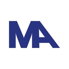 MA letter initial logo design