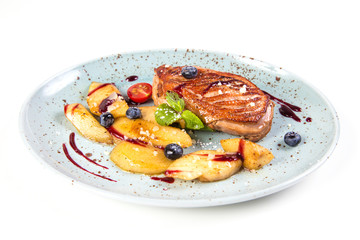 roast meat wit pear