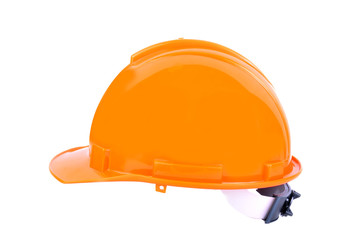 orange helmet isolated on a white background.