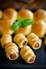 sausage baked in dough