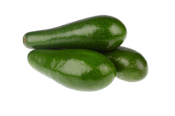 Green avocado on white background
