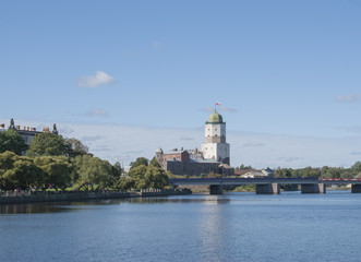 Fototapeta na wymiar Old Swedish castle in Vyborg. Sunny summer day