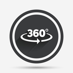 Naklejka premium Angle 360 degrees sign icon. Geometry math symbol.