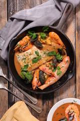 fish and sauce,bouillabaisse