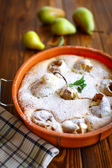 Sweet cake with pears