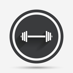 Fototapeta premium Barbell sign icon. Muscle lifting symbol.