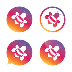 Bee sign icon. Honeybee or apis symbol.