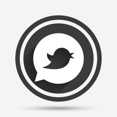 Bird sign icon. Social media symbol.