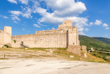 Naklejka premium Assisi, Italy. Medieval fortress of Rocca Maggiore