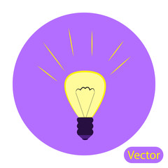 Fototapeta premium иконка светящейся лампочки