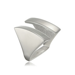 Silver ring on white