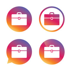 Case sign icon. Briefcase button.